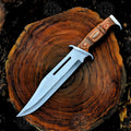 Premium Rambo III Bowie Knife Cosplay Replica with Walnut Stand