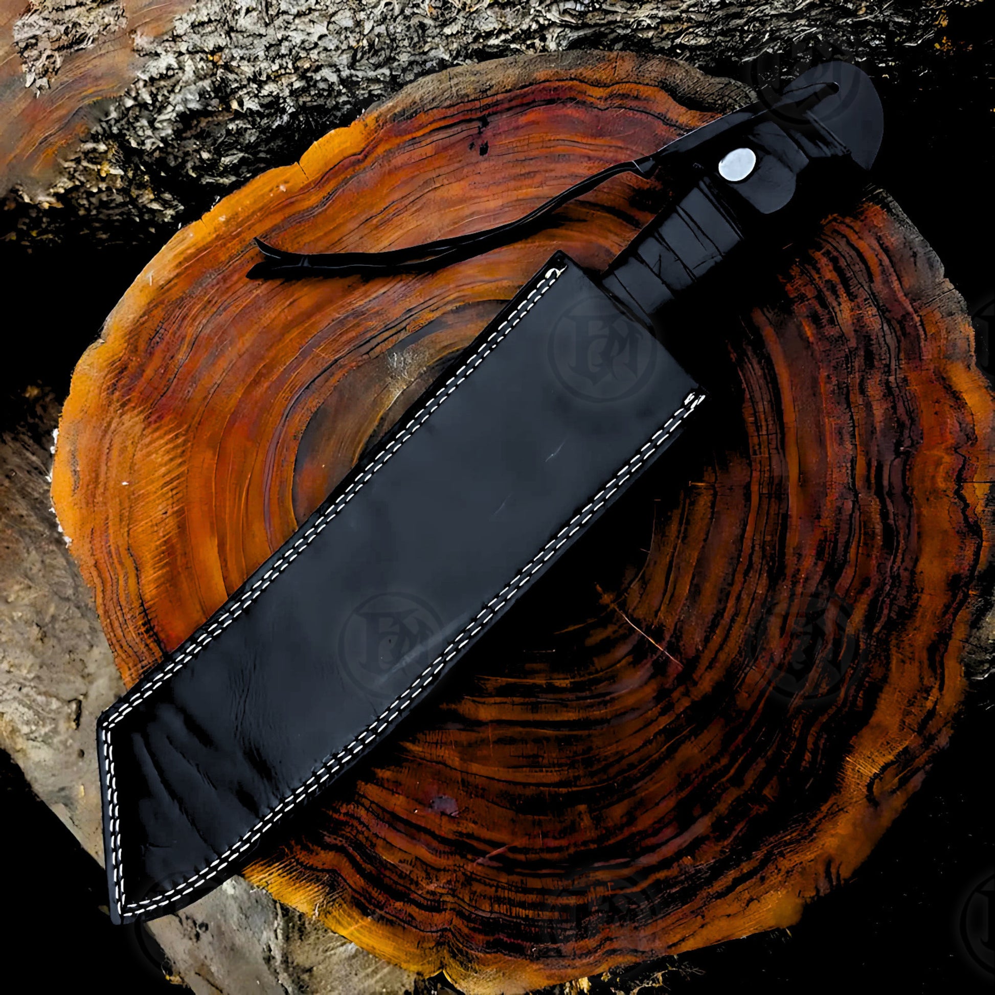 Premium Rambo IV Machete Cosplay Replica with Ebony Stand