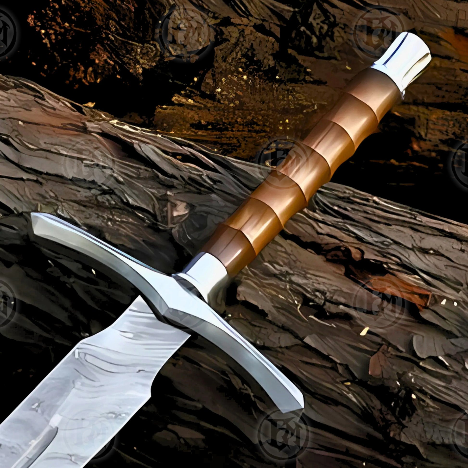 Accent Viking Damascus Sword Steel Blade
