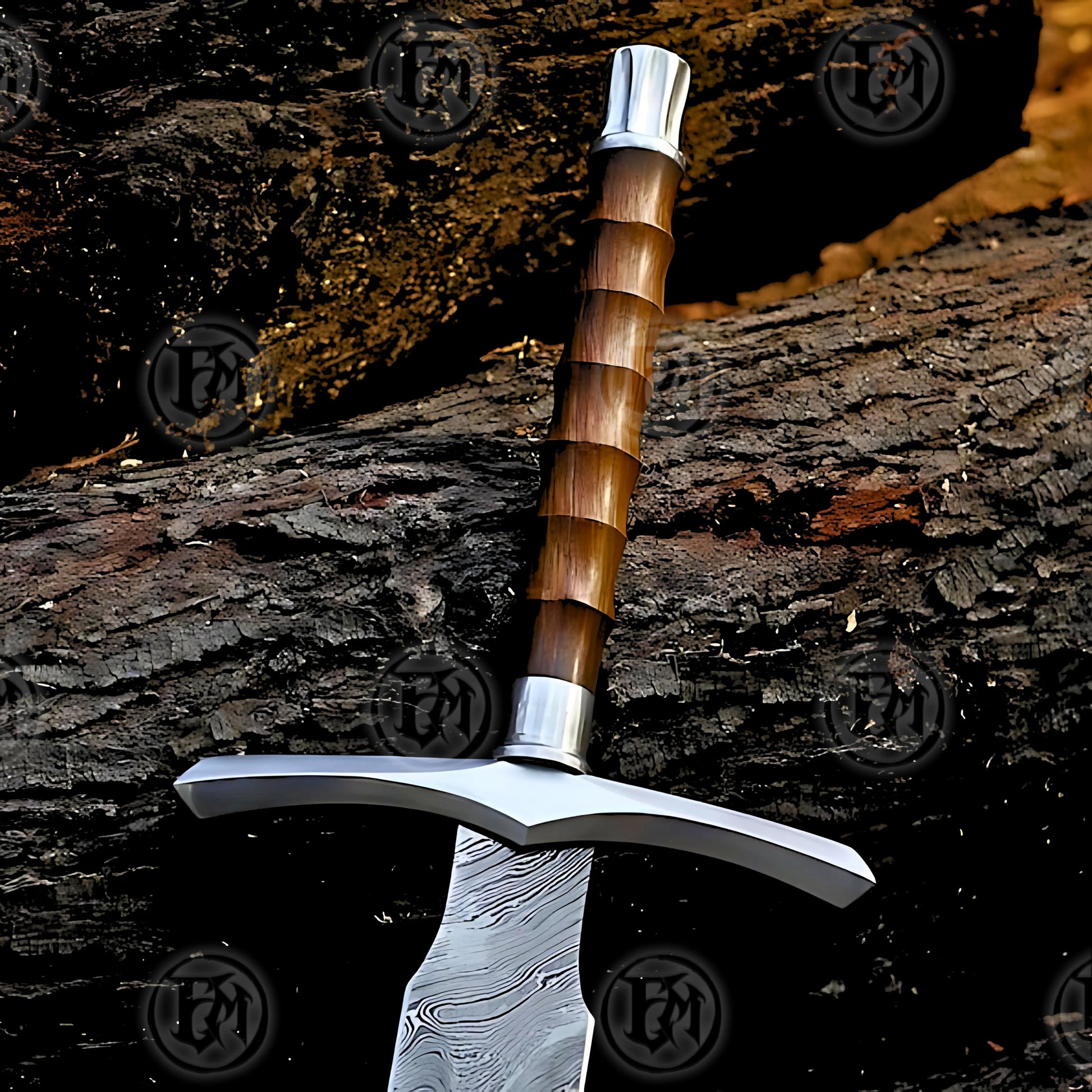 Accent Viking Damascus Sword Steel Blade