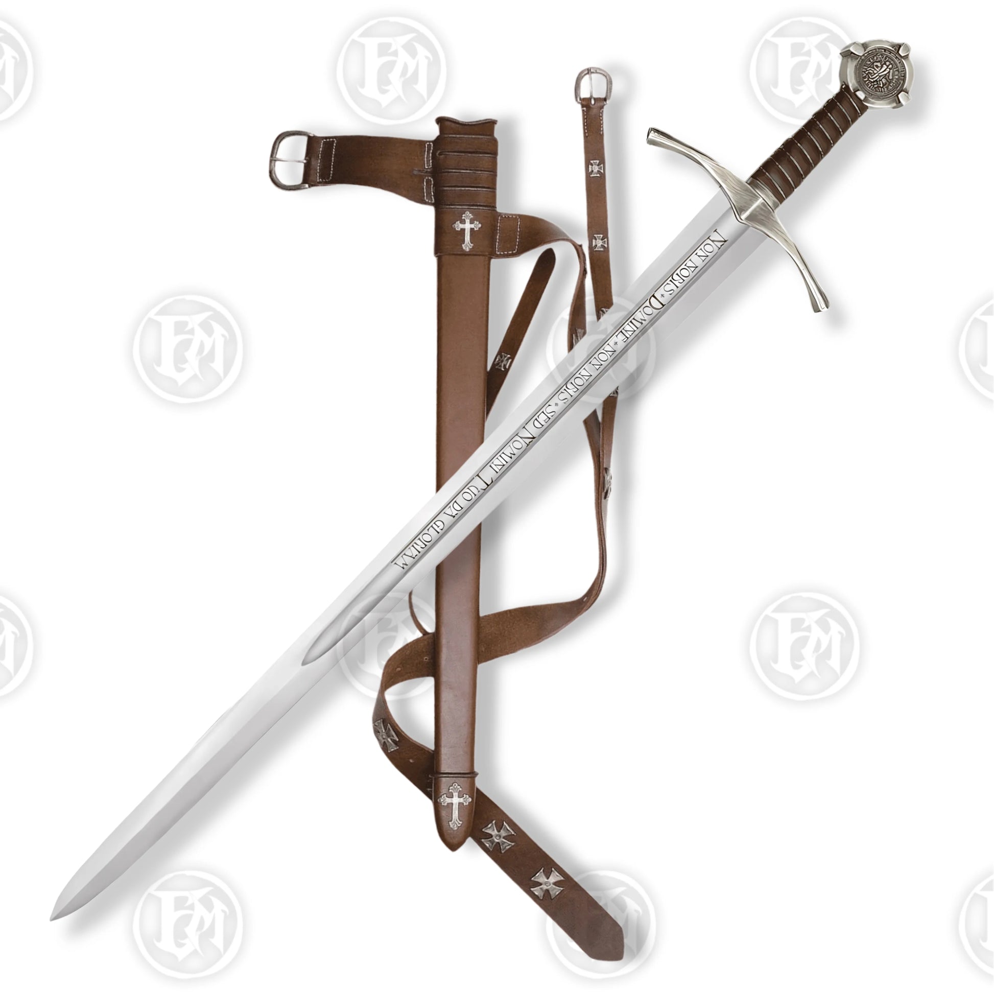 Premium Accolade Knights Templar Sword Replica with Oak Plaque