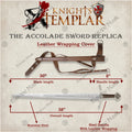 Premium Accolade Knights Templar Sword Replica with Oak Plaque