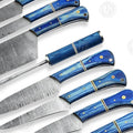 Premium Aegir Damascus 9-Piece Chef Knife Set with Oak Block