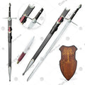 Aragorn Ranger Sword Replica with wooden scabbard, detailed hilt, and certificate of authenticity, perfect for collectors and LOTR fans.