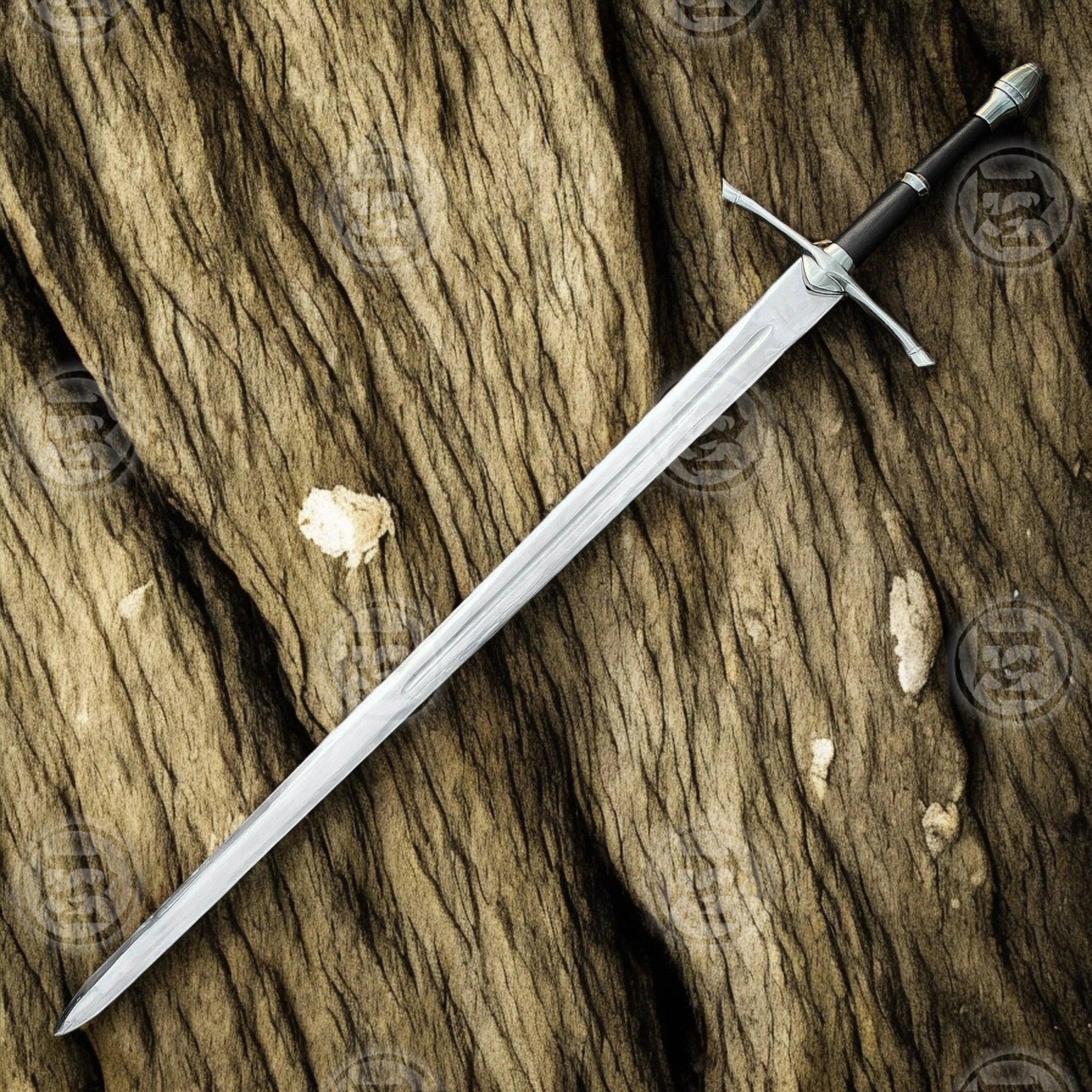 Aragorn Ranger Sword Replica with wooden scabbard, detailed hilt, and certificate of authenticity, perfect for collectors and LOTR fans.