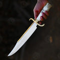 Premium Barney Ross Signature Bowie Knife Replica with Ebony Stand