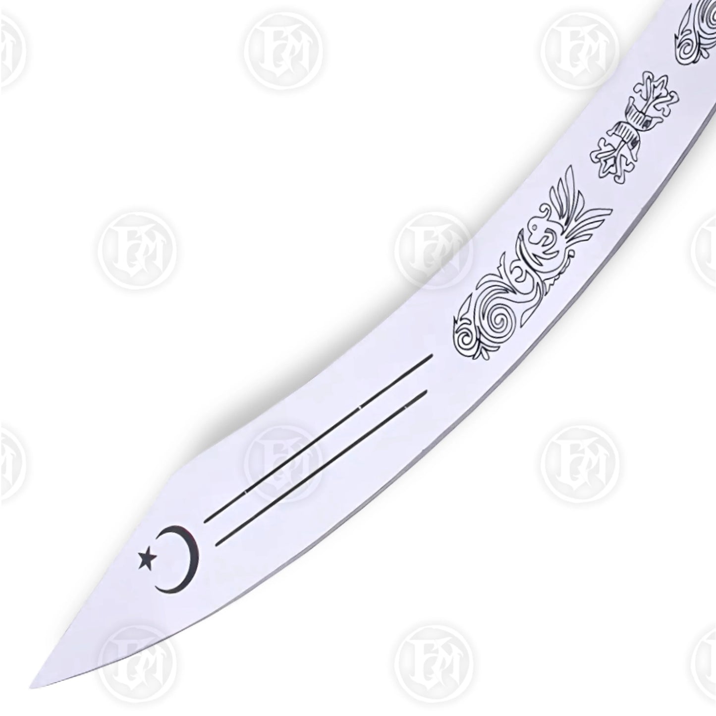 Premium Belly Dance Dragon Scimitar Sword Replica with Rosewood Stand.