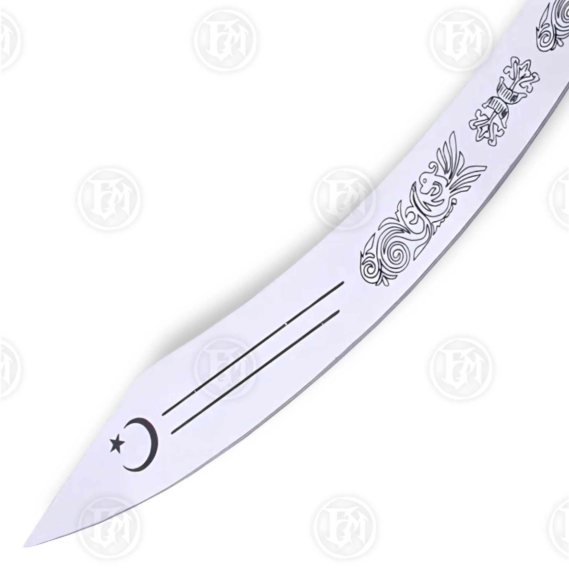 Premium Belly Dance Dragon Scimitar Sword Replica with Rosewood Stand.