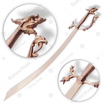 Premium Belly Dance Scimitar Sword Replica with Rosewood Stand.