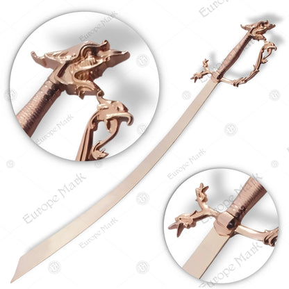 Premium Belly Dance Scimitar Sword Replica with Rosewood Stand.
