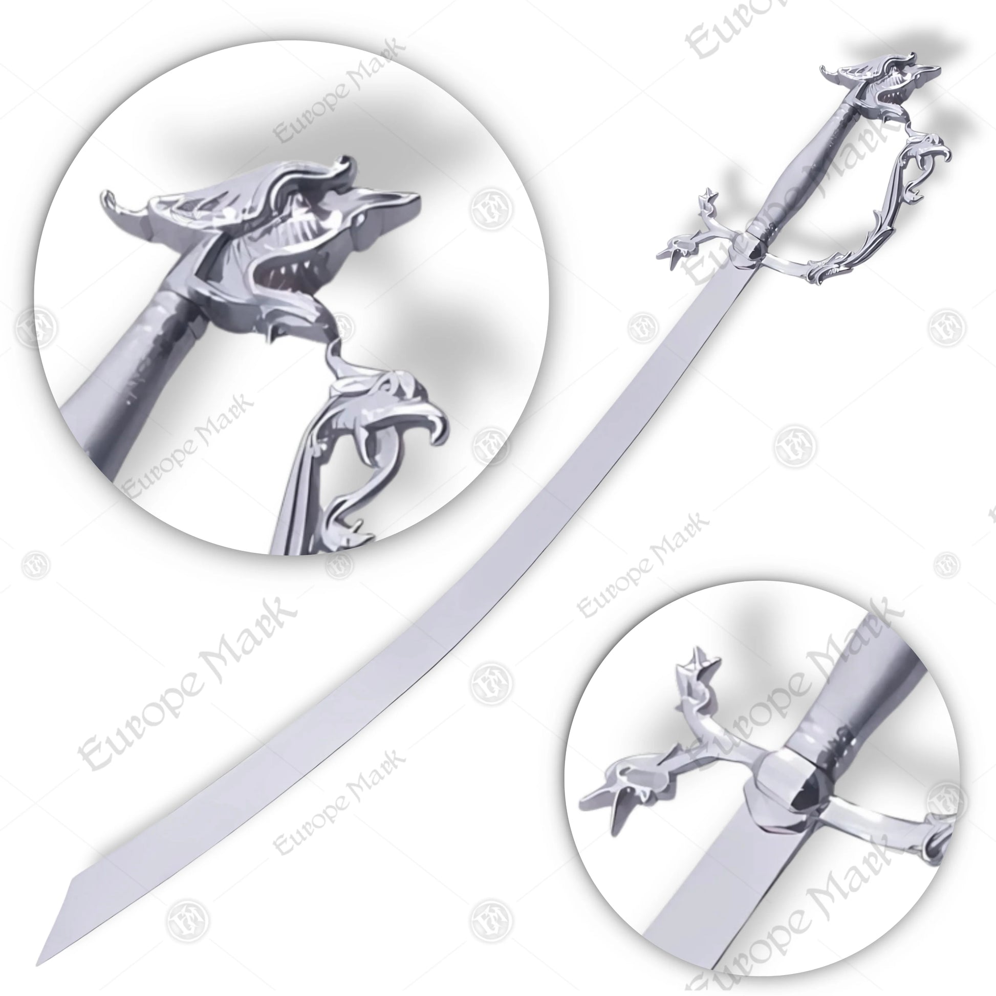 Premium Belly Dance Scimitar Sword Replica with Rosewood Stand.