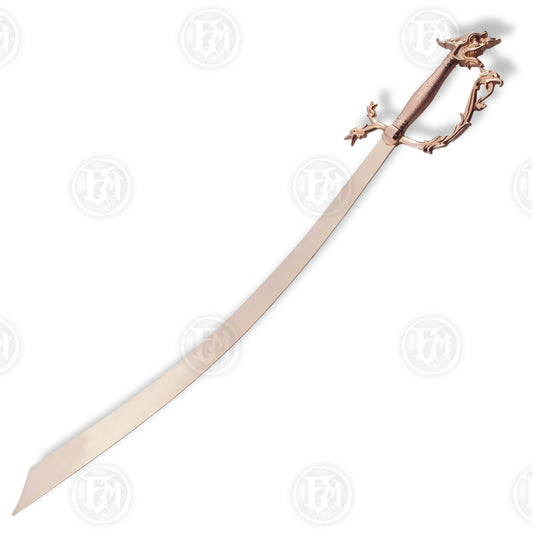 Premium Belly Dance Scimitar Sword Replica with Rosewood Stand.