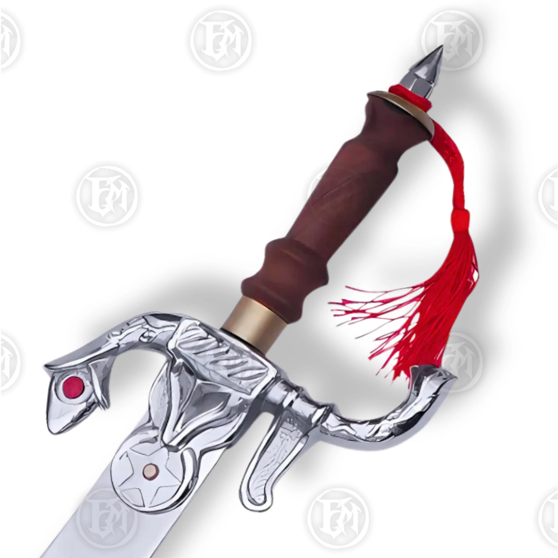 Premium Celtic Belly Dance Scimitar Sword Replica with Walnut Stand.