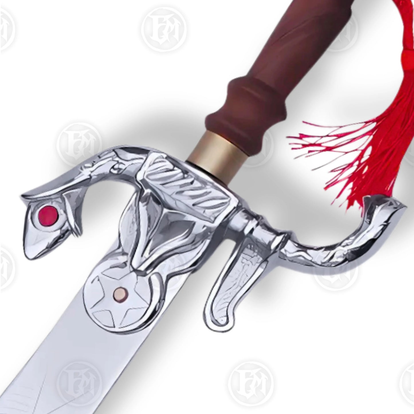Premium Celtic Belly Dance Scimitar Sword Replica with Walnut Stand.