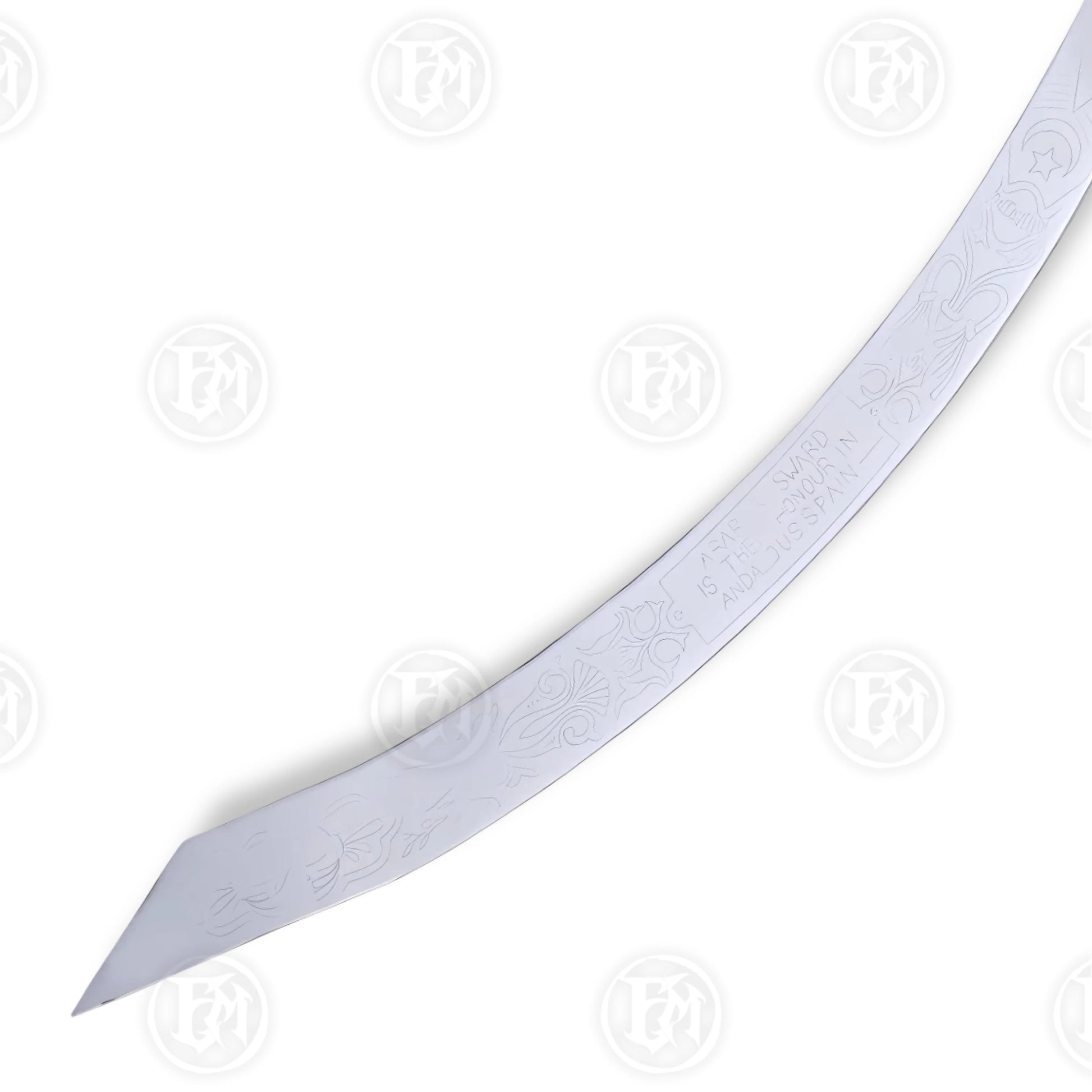 Premium Celtic Belly Dance Scimitar Sword Replica with Walnut Stand.