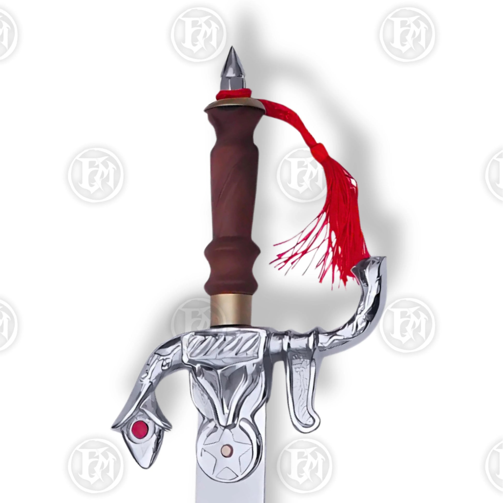 Premium Celtic Belly Dance Scimitar Sword Replica with Walnut Stand.