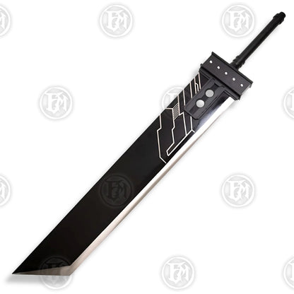Premium Cloud Strife Buster Sword Replica from Final Fantasy VII with Walnut Plaque