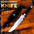 Premium Commando Movie Bowie Knife Replica with Walnut Stand