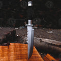 Premium Commando Movie Bowie Knife Replica with Walnut Stand