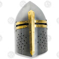 Premium Crusader Holy Valor Helmet Replica with Oak Stand