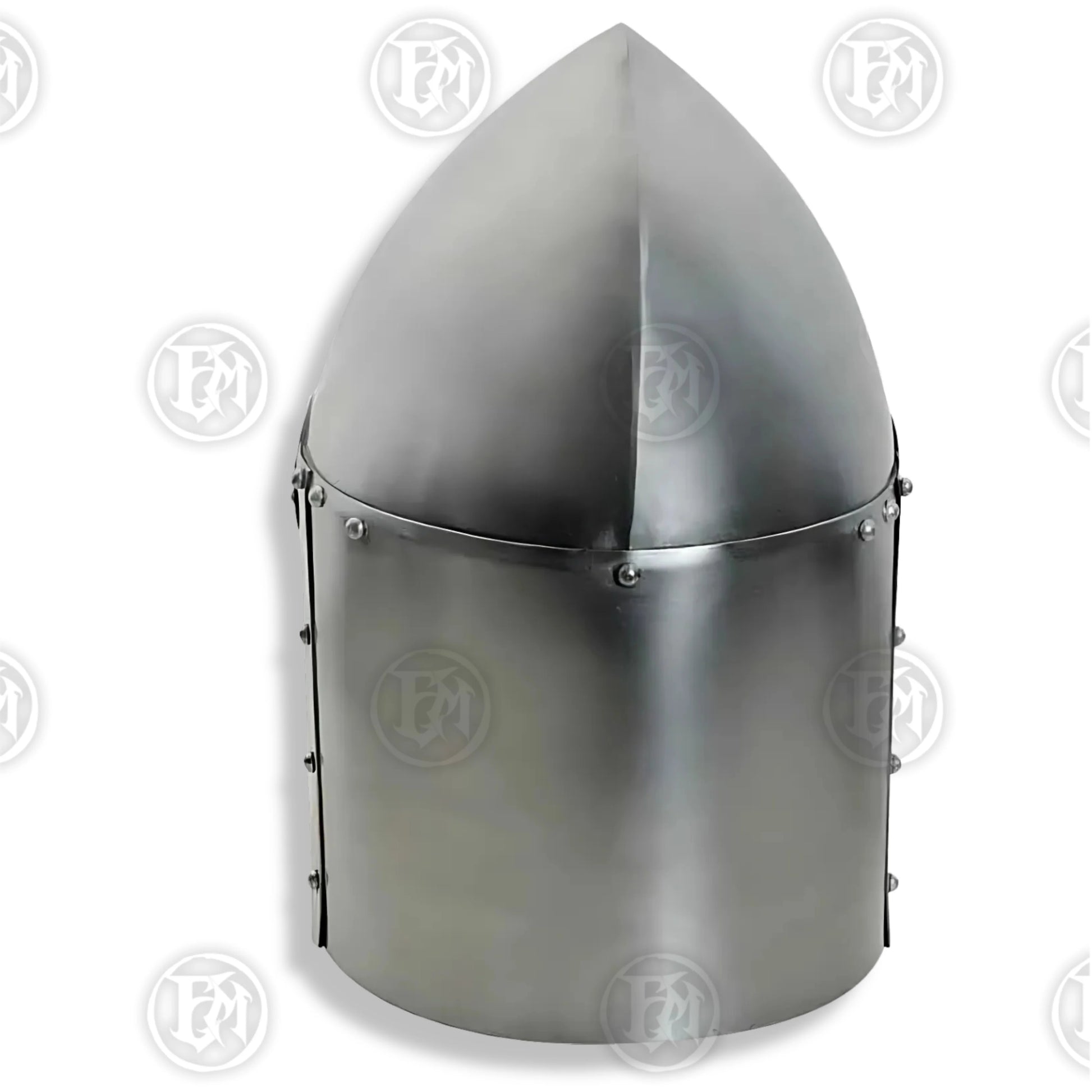 Premium Crusader Holy Valor Helmet Replica with Oak Stand