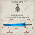 Premium Elden Ring Dark Moon Greatsword Replica with Runic Plaque