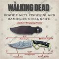Premium Daryl Dixon Damascus Bowie Knife Replica with Rosewood Stand