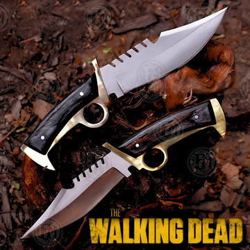 Premium Daryl Dixon Signature Bowie Knife Replica with Ebony Stand