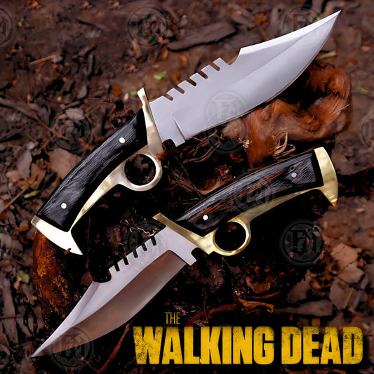 Premium Daryl Dixon Signature Bowie Knife Replica with Ebony Stand