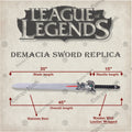 Premium Demacia League of Legends Sword Replica with stainless steel blade.