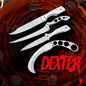Premium Dexter Morgan 4-Piece Knife Cosplay Set with Mahogany Case