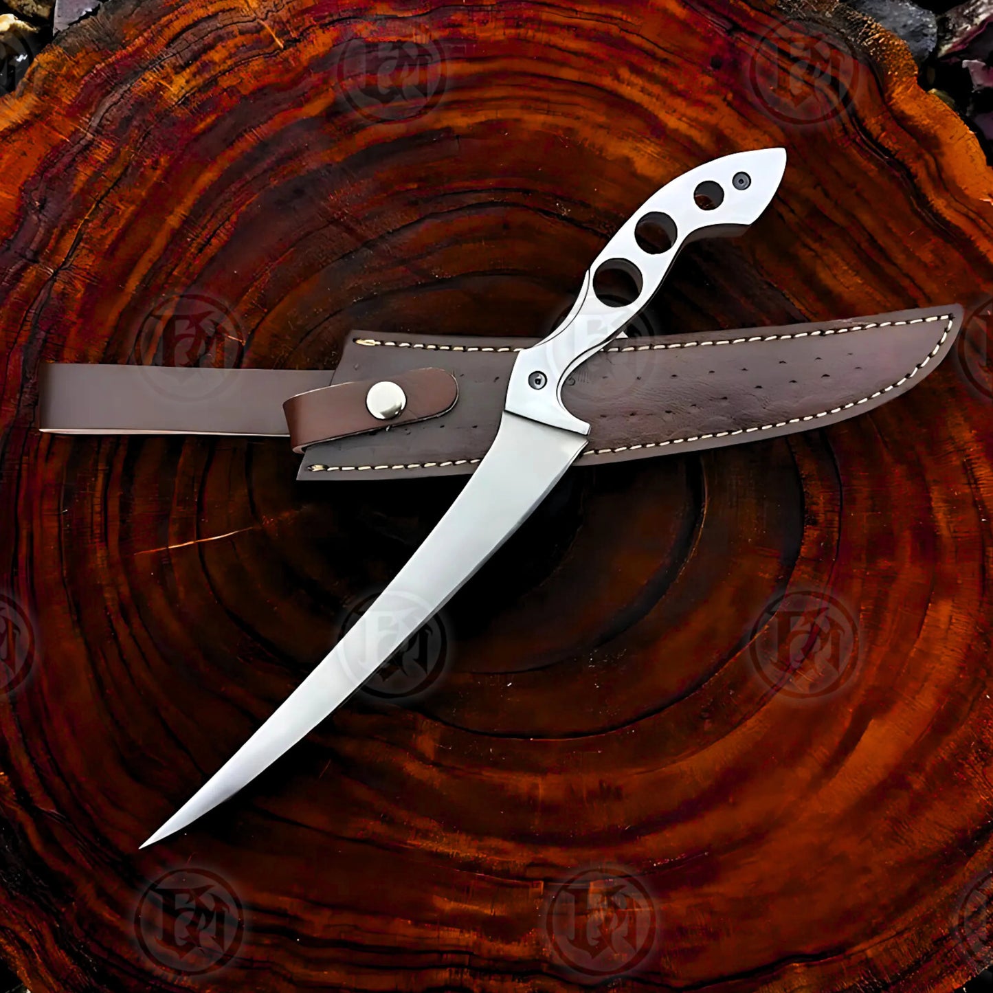Premium Dexter Morgan 4-Piece Knife Cosplay Set with Mahogany Case