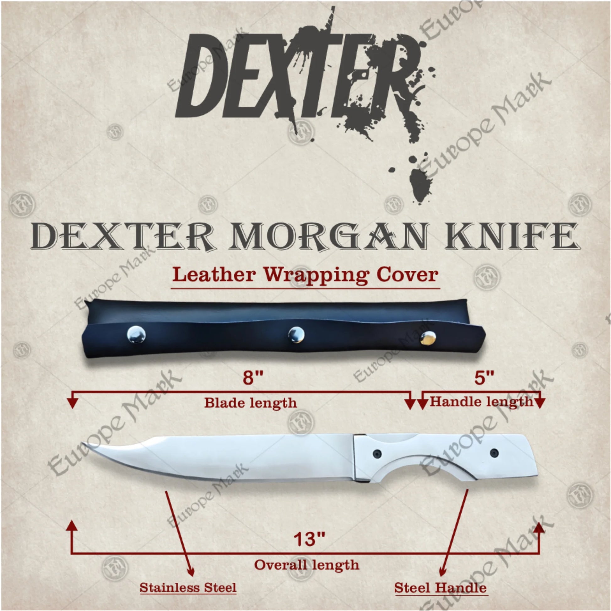 Premium Dexter Morgan Knife Cosplay Replica with Walnut Stand