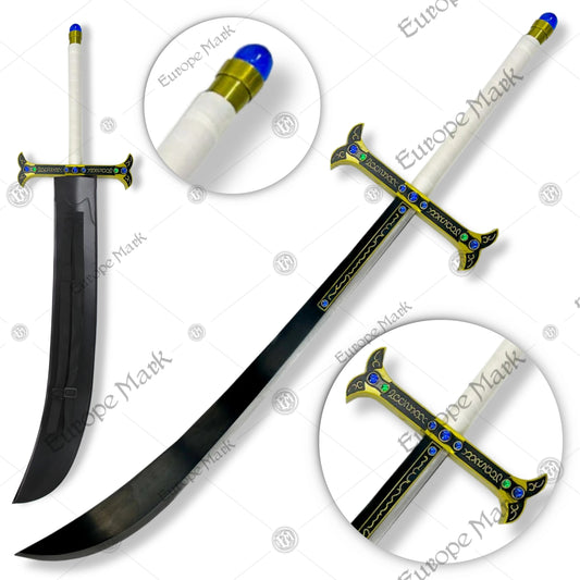 Premium Dracule Mihawk’s Yoru Black Blade – One Piece Sword Replica with carbon steel.