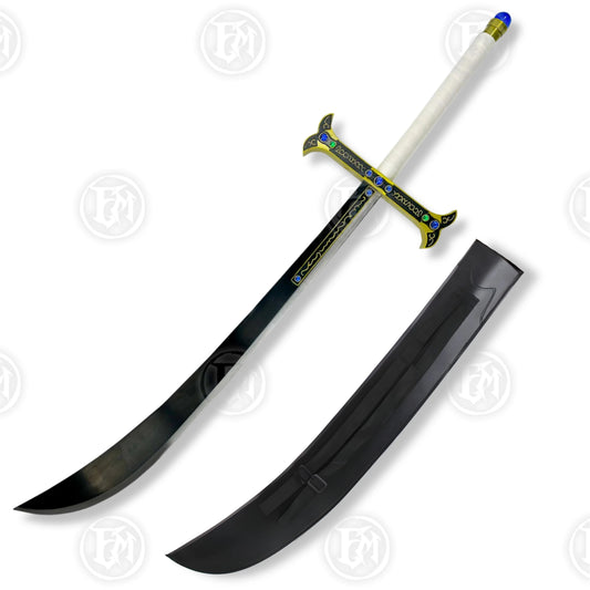 Premium Dracule Mihawk’s Yoru Black Blade – One Piece Sword Replica with carbon steel.