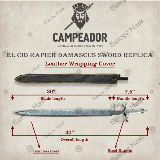 El Cid Rapier Damascus Sword Replica