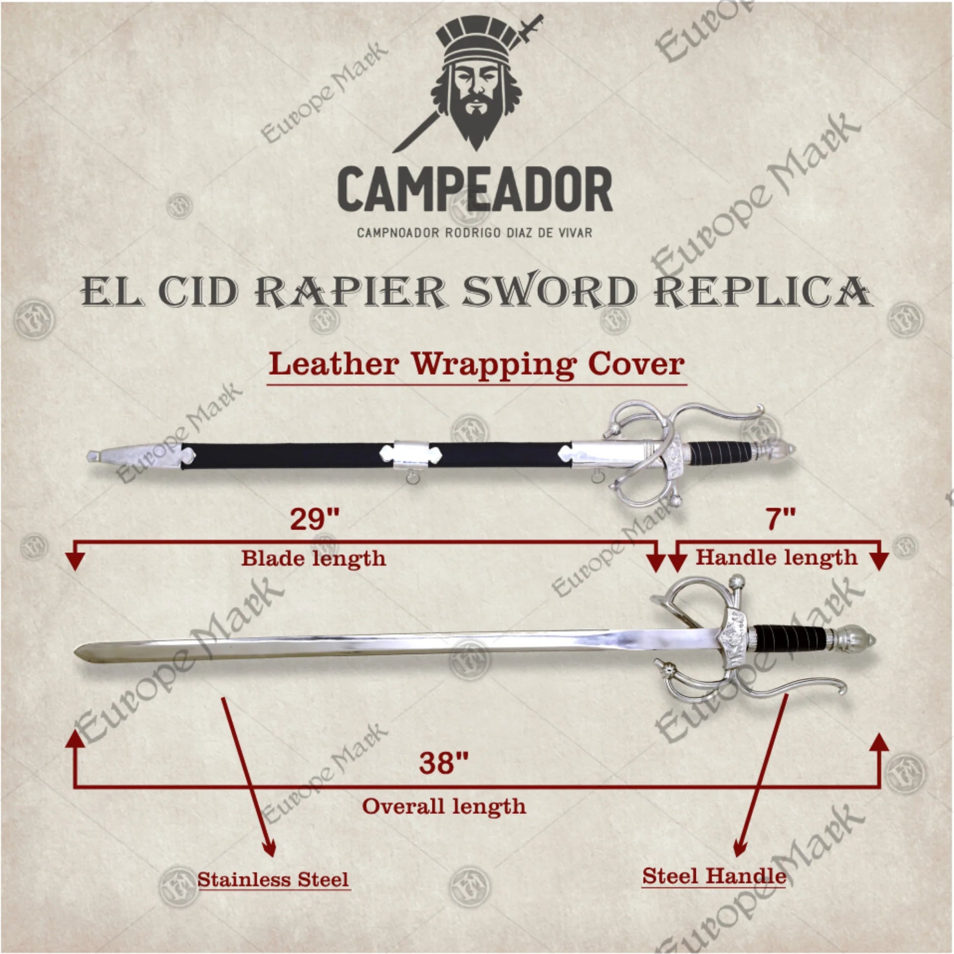 El Cid Rapier - Historical Replica Sword