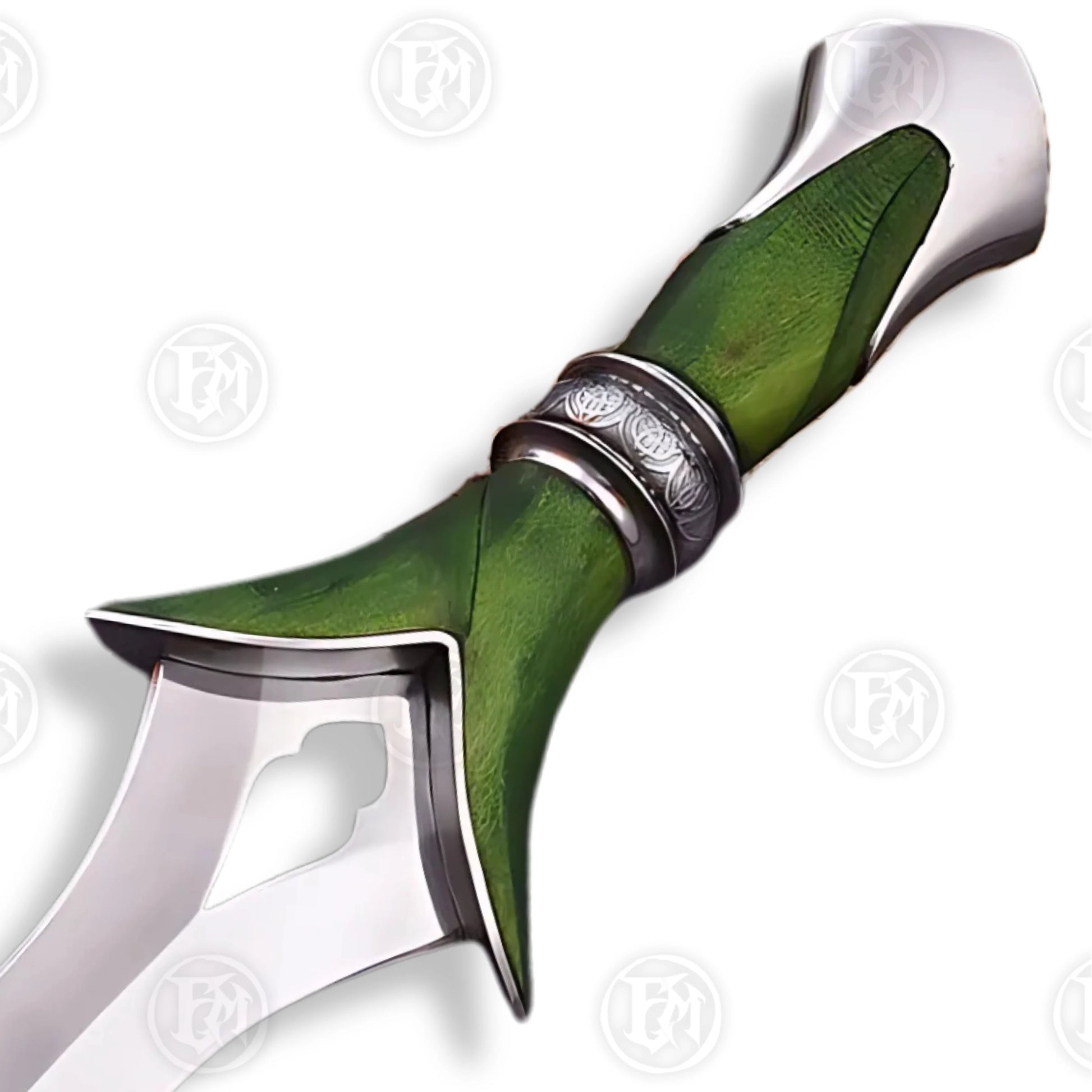 Premium Elven Fantasy Dagger with Green Leather Sheath