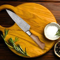 Premium Ergonomic Damascus Chef Knife Set with Oak Block