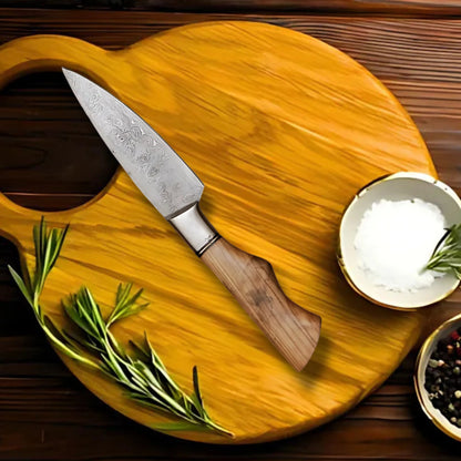 Premium Ergonomic Damascus Chef Knife Set with Oak Block