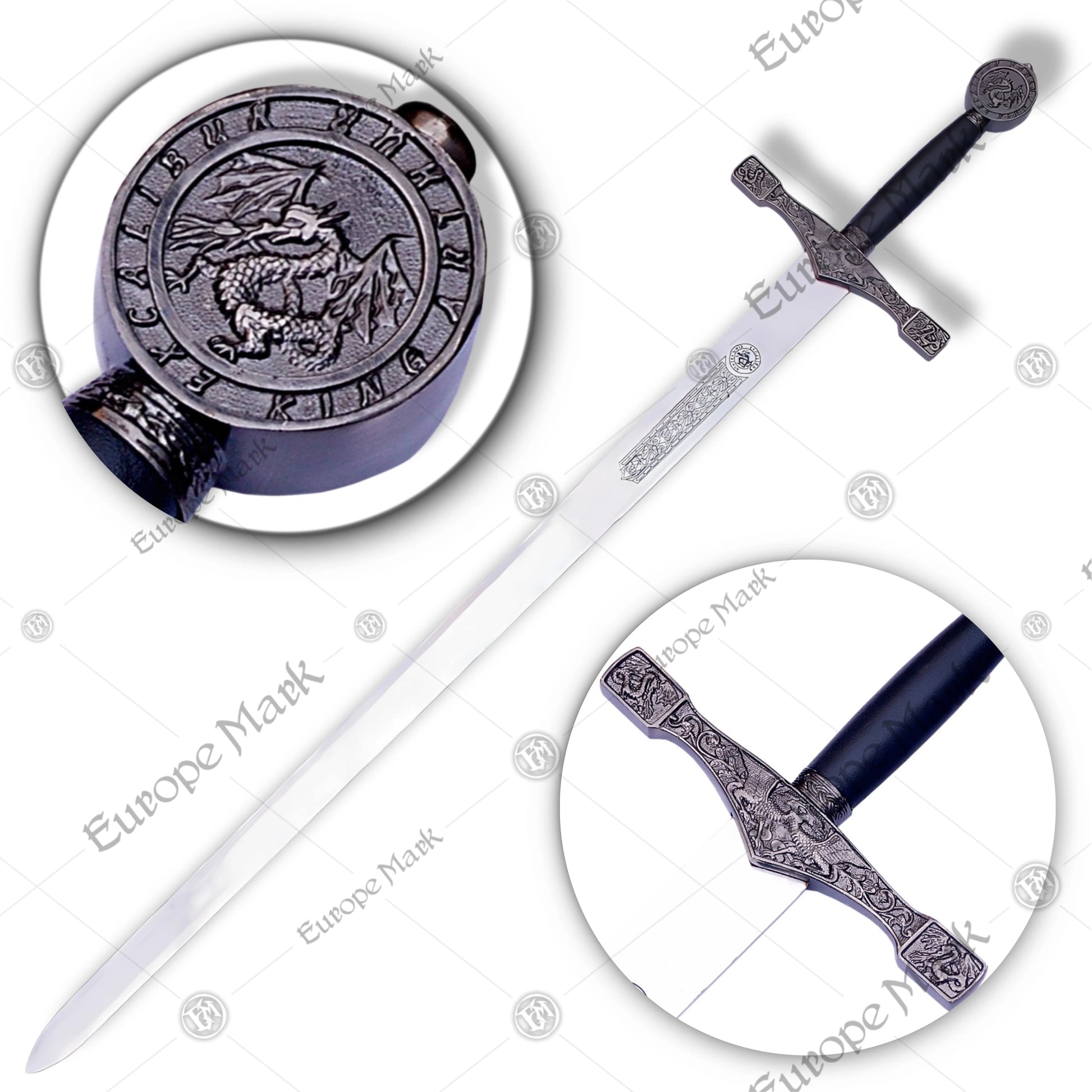 Premium Excalibur Cadet King Arthur Sword Replica with stainless steel blade.