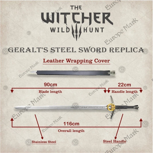 Premium Geralt of Rivia Steel Sword Replica from Netflix Witcher Series