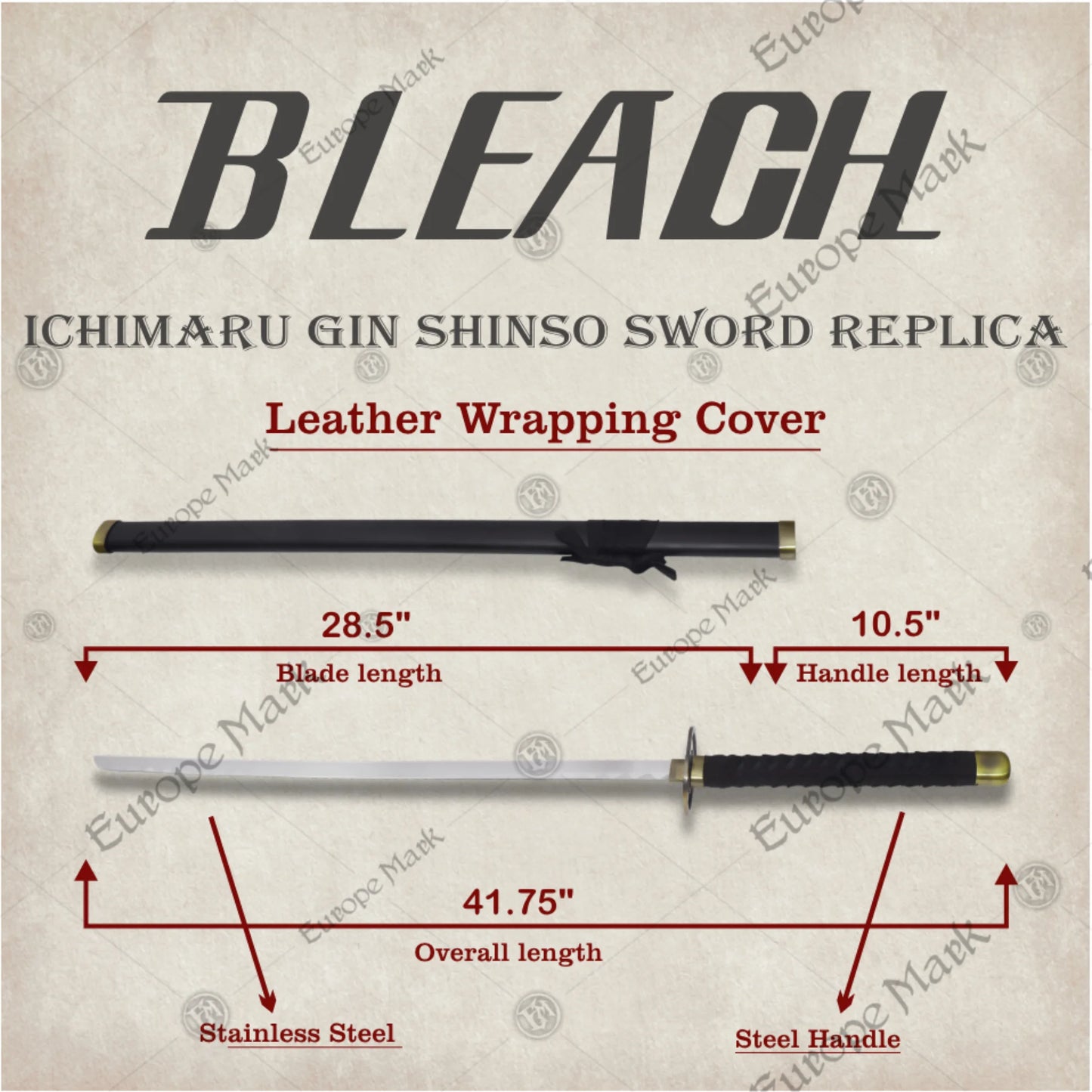 Gin Ichimaru Shinso Sword Bleach Replica