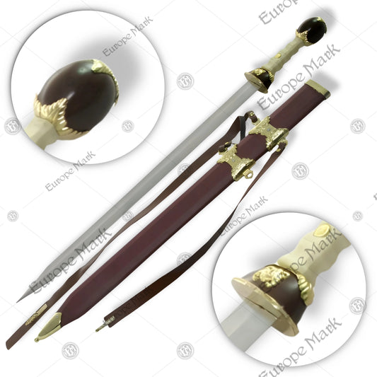 Premium Gladiator Maximus Gold Finish Sword Replica with stainless Steel blade.