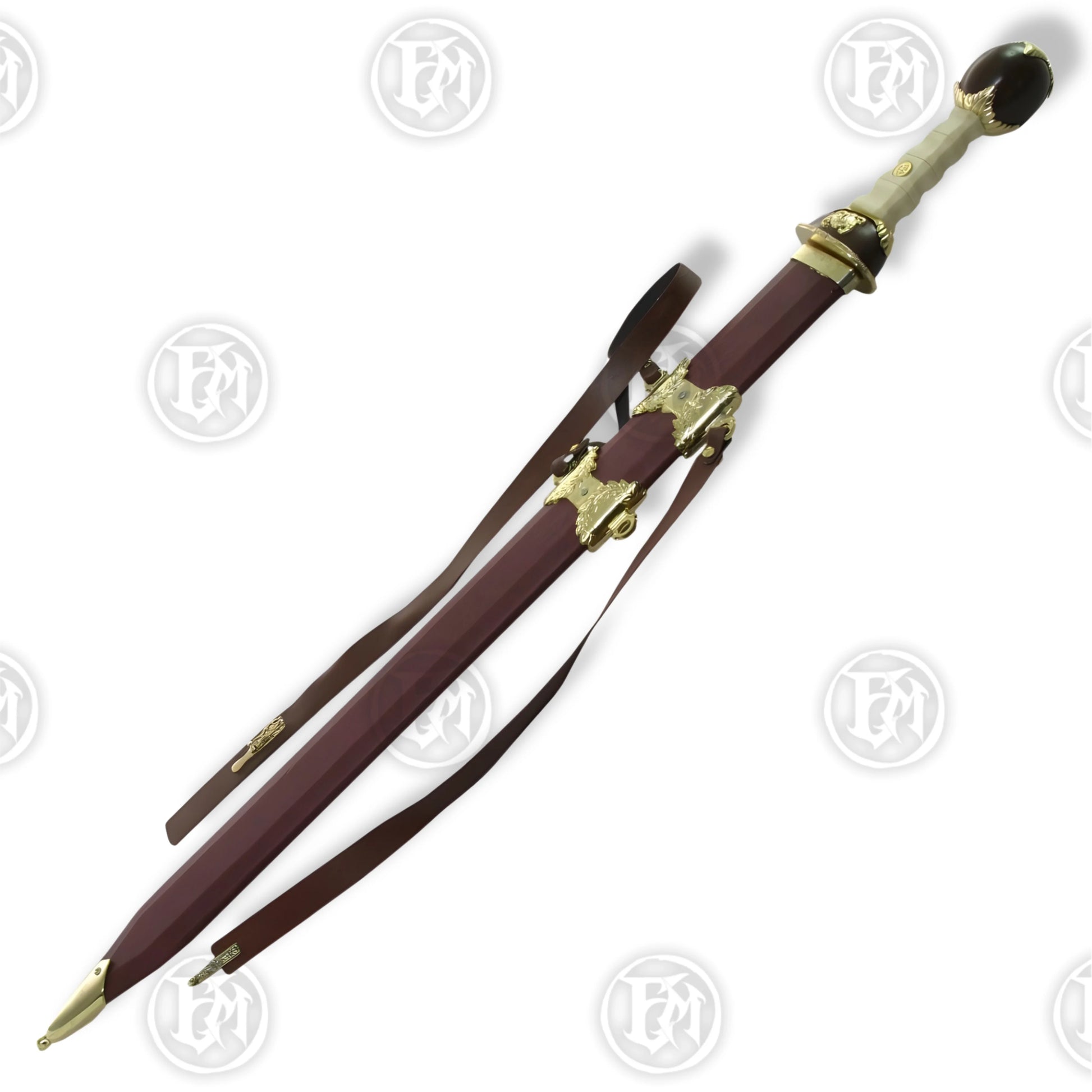 Premium Gladiator Maximus Gold Finish Sword Replica with stainless Steel blade.