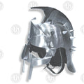 Premium Gladiator Silver Fury Helmet Replica with Mahogany Stand.