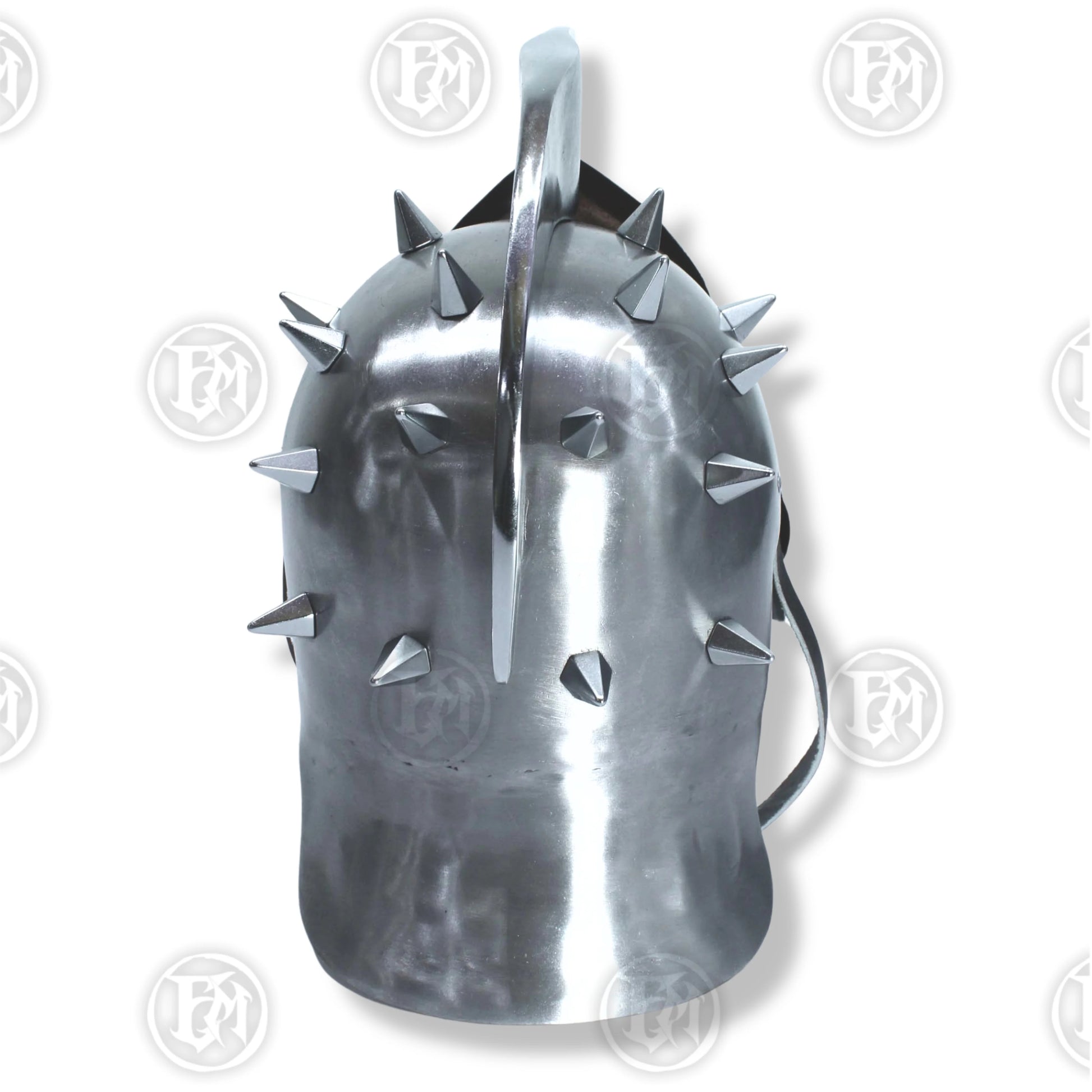 Premium Gladiator Silver Fury Helmet Replica with Mahogany Stand.