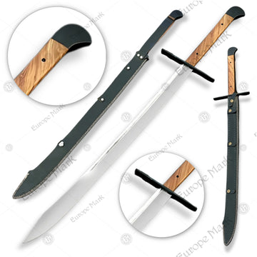 Premium Man at Arms Grosse Messer Sword Replica with Walnut Stand