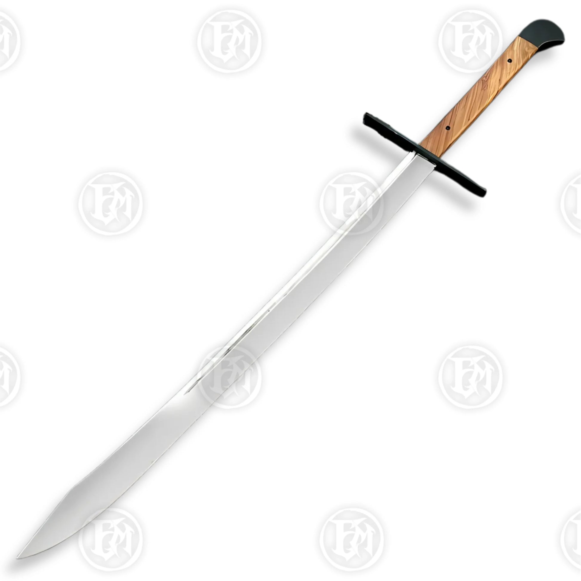 Premium Man at Arms Grosse Messer Sword Replica with Walnut Stand