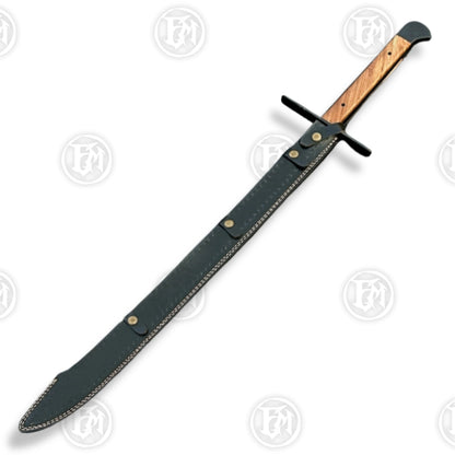 Premium Man at Arms Grosse Messer Sword Replica with Walnut Stand